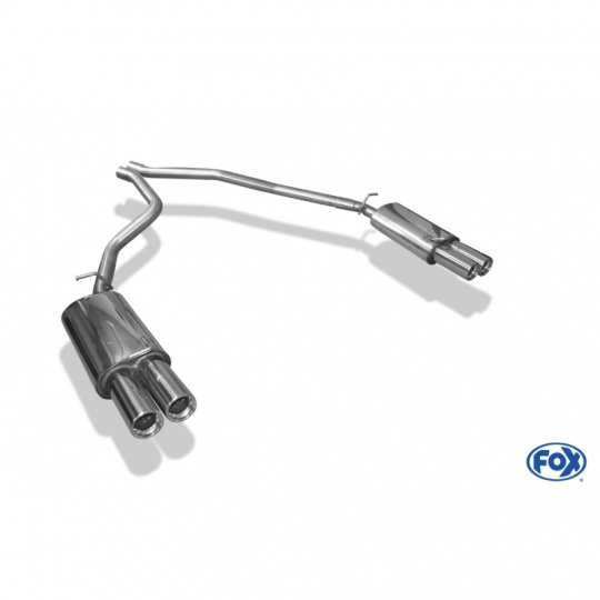 Fox Sportauspuff koncový tlumič výfuku s koncovkou 2x80 Typ 13 na obou stranách pro Land rover Range Rover II s motorem 2.5 TD, 3.9, 4.0, 4.6