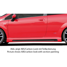 Rieger boční práh mont. strana levá pro Fiat Grande Punto 199 3-dvéř., 5-dvéř., r.v. 10/05-, plast ABS s povrchovou úpravou Carbon-Look, s prolisem a výřezem