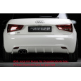 Rieger vložka zadního nárazníku pro Audi A1 8X 3-dvéř., 5-dvéř. (sportback) před faceliftem, plast ABS bez povrchové úpravy, mimo S-Line, pro orig. koncovku vlevo