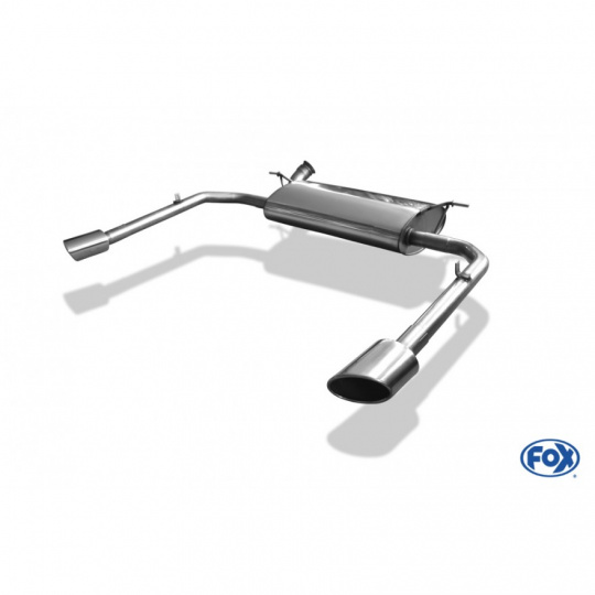 Fox Sportauspuff koncový tlumič výfuku s koncovkou 115x85 Typ 38 na obou stranách pro Renault Laguna III s motorem 2.0, Grandtour
