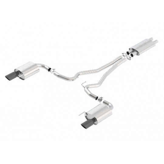 Borla Cat-Back výfukový systém "Touring" pro Ford Mustang GT/GT Convertible 5,0l RWD, 2-dvéř., r.v. od 15-17, typ koncovek: černé Borla Cat-Back výfukový systém "Touring" pro Ford Mustang GT/GT Convertible 5,0l RWD, 2-dvéř., r.v. od 15-17, typ koncovek: černé