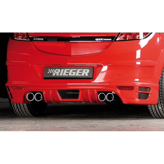 Rieger spoiler pod zadní nárazník pro Opel Astra H GTC 3-dvéř., plast ABS bez povrchové úpravy, pro vozy s dvojitými koncovkami na obou stranách