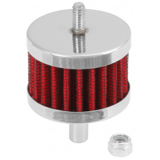 K&N univerzální odvětrávací filtr s vnějším průměrem 51 mm a výškou 38 mm, průměr vstupu 6 mm, délka vstupní příruby 22 mm, materiál Netkaná syntetická textilie, vrchlík kovový vrchlík