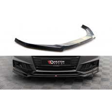Maxton Design spoiler pod přední nárazník ver.4 pro Audi S4 B9, černý lesklý plast ABS