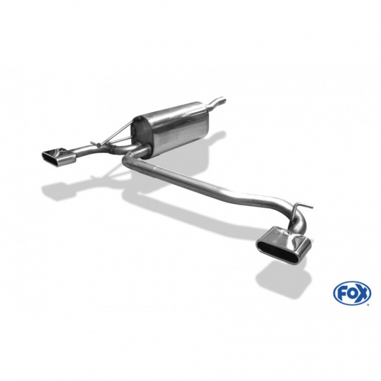 Fox Sportauspuff koncový tlumič výfuku s koncovkou 130x50 Typ 52 na obou stranách pro Dacia Logan Kombi s motorem 1.4, 1.6 Fox Sportauspuff koncový tlumič výfuku s koncovkou 130x50 Typ 52 na obou stranách pro Dacia Logan Kombi s motorem 1.4, 1.6