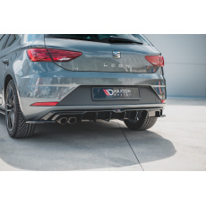 Maxton Design vložka zadního nárazníku pro Seat Leon FR Mk3 Facelift, černý lesklý plast ABS