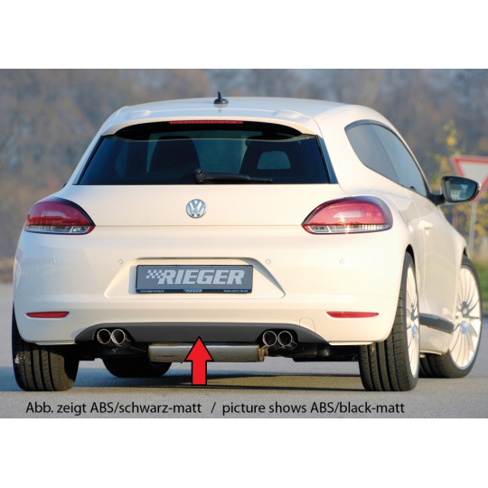 Rieger zadní nárazník pro Volkswagen Scirocco 3 13 2-dvéř., plast ABS lakovaný do černé lesklé barvy