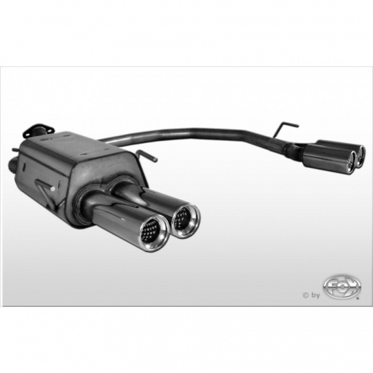 Fox Sportauspuff koncový tlumič výfuku s koncovkou 2x80 Typ 13 na obou stranách pro Opel Astra G s motorem 1.2, 1.4, 1.6, 1.7 D, 1.8, 2.0, 2.0 D, 2.2, 2.2 D, notchback