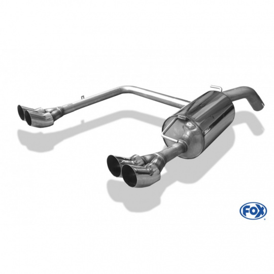 Fox Sportauspuff koncový tlumič výfuku s koncovkou 2x76 Typ 18 na obou stranách pro Toyota Yaris Yaris TS P1 2001-2005 s motorem 1.5 T