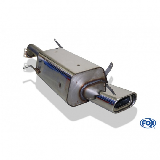 Fox Sportauspuff koncový tlumič výfuku s koncovkou 135x80 Typ 53 pro Mitsubishi Carisma s motorem 1.6, 1.8, 1.9 D