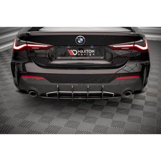 Maxton Design "Street Pro" difuzor zadního nárazníku pro BMW řada 4 G22/M-Pack, plast ABS bez povrchové úpravy, s červenou linkou