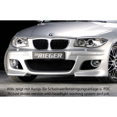 Rieger přední nárazník pro BMW řada 1 E87 4-dvéř. před faceliftem, plast ABS bez povrchové úpravy, pro vozy bez ostřikovačů světlometů a parkovacího asistenta (PDC)