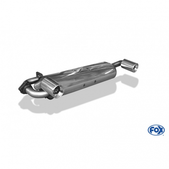 Fox Sportauspuff koncový tlumič výfuku s koncovkou 1x90 Typ 13 na obou stranách pro MG MG TF s motorem 1.6, 1.8