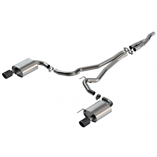 Borla Cat-Back výfukový systém "S-Type" pro Ford Mustang 2.3L EcoBoost, automat, RWD, Coupe/Convertible, r.v. 2024, bez aktivního výfuku, typ koncovek: karbonové Borla Cat-Back výfukový systém "S-Type" pro Ford Mustang 2.3L EcoBoost, automat, RWD, Coupe/Convertible, r.v. 2024, bez aktivního výfuku, typ koncovek: karbonové