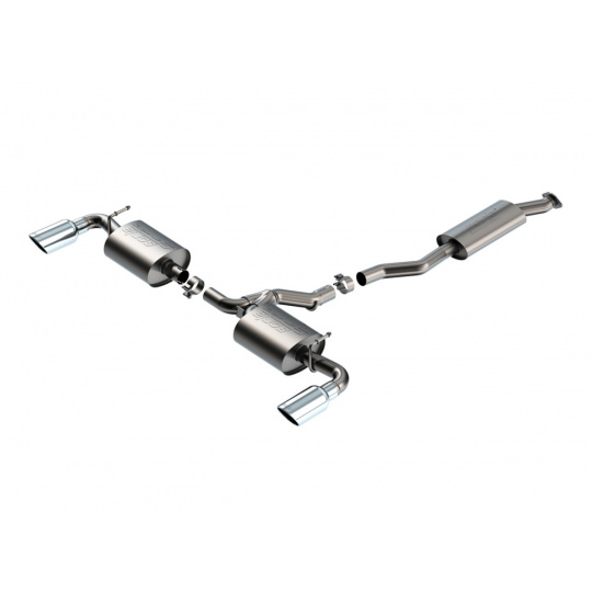 Borla Cat-Back výfukový systém "S-Type" pro Toyota RAV4 2,5L 4Cyl., automat, 4WD, r.v. 2019-2025, mimo HYBRID modely, barva koncovek: chromové Borla Cat-Back výfukový systém "S-Type" pro Toyota RAV4 2,5L 4Cyl., automat, 4WD, r.v. 2019-2025, mimo HYBRID modely, barva koncovek: chromové