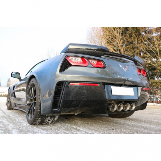 Fox Sportauspuff koncový tlumič výfuku s vývodem uprostřed s koncovkou 4x100 Typ 25 uprostřed pro Corvette Z06 s motorem 6.2