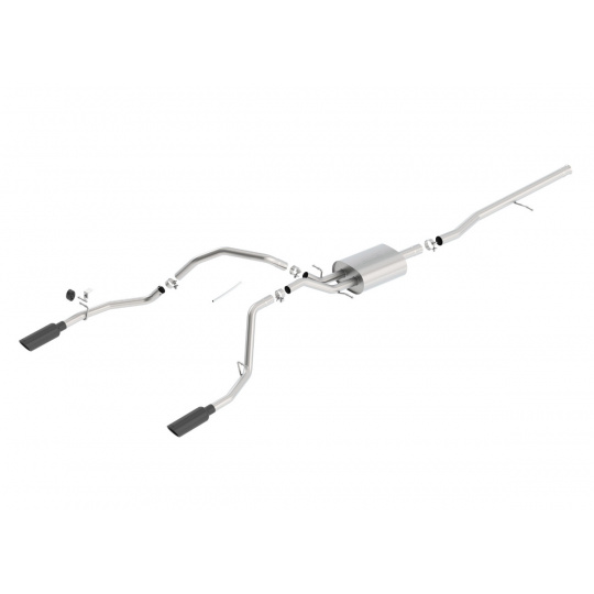 Borla Cat-Back výfukový systém "Touring" pro Chevrolet Silverado 1500 5,3l EC/SB 78,7", CC/SHB 69,3", WB 143,5", r.v. od 14-18, typ koncovek: černé Borla Cat-Back výfukový systém "Touring" pro Chevrolet Silverado 1500 5,3l EC/SB 78,7", CC/SHB 69,3", WB 143,5", r.v. od 14-18, typ koncovek: černé