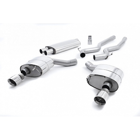 Milltek Sport homologovaný výfuk cat-back dvojitý vývod s rezonátorem pro Ford Mustang 2.3 EcoBoost (Fastback) 2015-2018, GT-100 leštěné koncovky