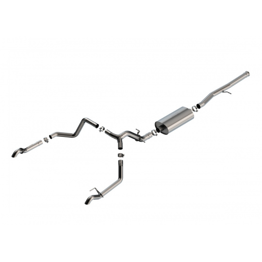 Borla Cat-Back výfukový systém "Touring" pro GMC Sierra 1500 AT4X, 6,2L V8, automat, 4WD, CC s SB (5'9''), 147,4'' WB, r.v. 2022-2023 Borla Cat-Back výfukový systém "Touring" pro GMC Sierra 1500 AT4X, 6,2L V8, automat, 4WD, CC s SB (5'9''), 147,4'' WB, r.v. 2022-2023