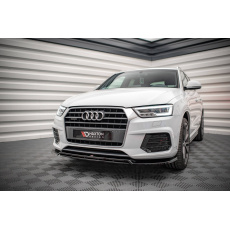 Maxton Design spoiler pod přední nárazník ver.2 pro Audi Q3 8U Facelift S-Line, černý lesklý plast ABS