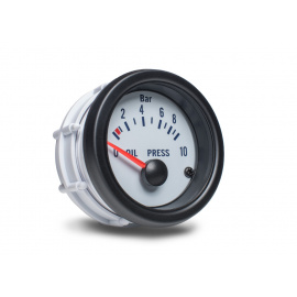 Autogauge palubní přístroj - tlak oleje s bílým podkladem