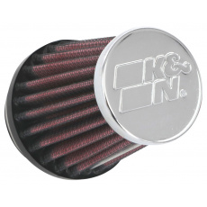 K&N univerzální kulatý zkosený filtr se vstupem 40 mm a výškou 76 mm, kovový vrchlík, průměr základny 67 mm