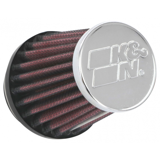 K&N univerzální kulatý zkosený filtr se vstupem 40 mm a výškou 76 mm, kovový vrchlík, průměr základny 67 mm