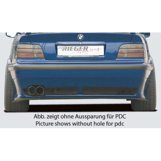 Rieger zadní nárazník pro BMW řada 3 E36 kabriolet, kupé, sedan, touring, plast ABS bez povrchové úpravy Rieger zadní nárazník pro BMW řada 3 E36 kabriolet, kupé, sedan, touring, plast ABS bez povrchové úpravy