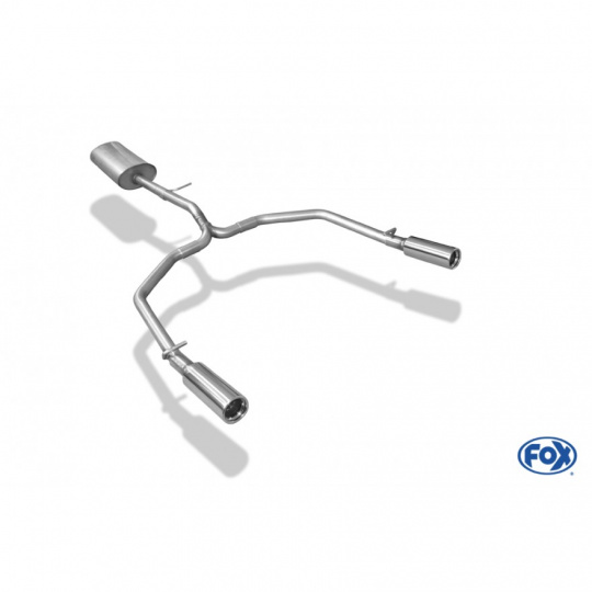 Fox Sportauspuff koncový tlumič výfuku s koncovkou 1x76 Typ 13 na obou stranách pro Renault Twingo s motorem 1.2 l