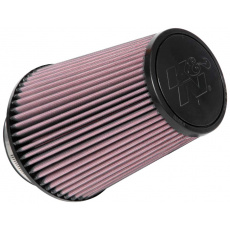 K&N univerzální kulatý zkosený filtr se vstupem 102 mm a výškou 203 mm, gumový vrchlík, délka vstupní příruby 44 mm
