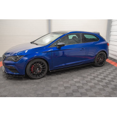 Maxton Design difuzory pod boční prahy pro Seat Leon Cupra Mk3 Facelift, černý lesklý plast ABS