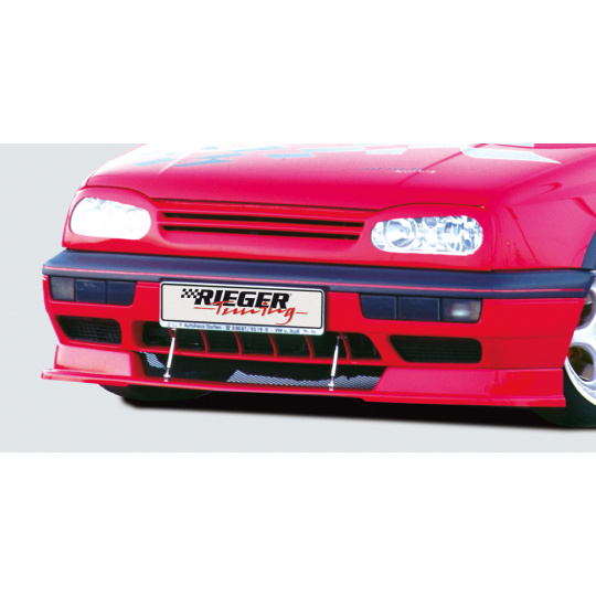 Rieger spoiler pod přední nárazník pro Volkswagen Golf 3 3-dvéř., 5-dvéř., kabriolet, plast ABS bez povrchové úpravy, s integrovanou lipou Rieger spoiler pod přední nárazník pro Volkswagen Golf 3 3-dvéř., 5-dvéř., kabriolet, plast ABS bez povrchové úpravy, s integrovanou lipou