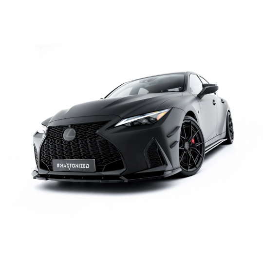 Maxton Design spoiler pod přední nárazník pro Lexus IS 500 Mk3 Facelift 2 (XE30), černý lesklý plast ABS