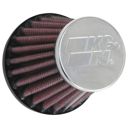 K&N univerzální kulatý zkosený filtr se vstupem 40 mm a výškou 76 mm, kovový vrchlík