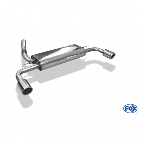 Fox Sportauspuff koncový tlumič výfuku s koncovkou 1x90 Typ 16 na obou stranách pro Ford Focus III 2011- s motorem 1.6 Fox Sportauspuff koncový tlumič výfuku s koncovkou 1x90 Typ 16 na obou stranách pro Ford Focus III 2011- s motorem 1.6