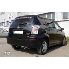 Fox Sportauspuff koncový tlumič výfuku s koncovkou 2x88x74 Typ 32 pro Toyota Corolla 2004- s motorem 1.8