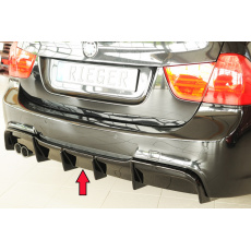 Rieger vložka zadního nárazníku pro BMW řada 3 E91 touring, plast ABS lakovaný do černé lesklé barvy, pro originální koncovku na levé straně Rieger vložka zadního nárazníku pro BMW řada 3 E91 touring, plast ABS lakovaný do černé lesklé barvy, pro originální koncovku na levé straně