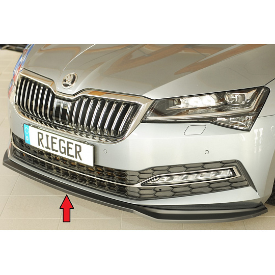 Rieger lipa pod přední nárazník pro Škoda Superb III 3T, 3V sedan, 08/19-, plast ABS bez povrchové úpravy