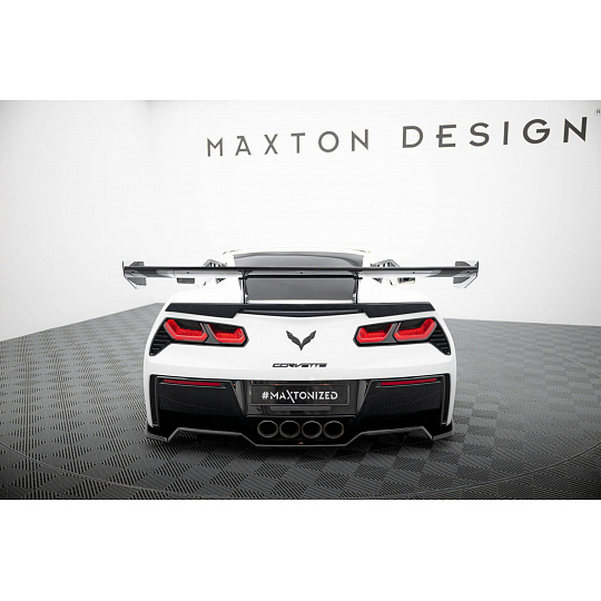 Maxton Design zadní křídlo s horním uchycením (swan-neck) pro Chevrolet Corvette C7 Grand Sport, C7 Stingray, pravý karbon