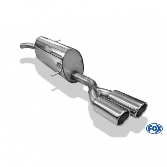 Fox Sportauspuff koncový tlumič výfuku s koncovkou 2x76 Typ 16 pro Seat Ibiza 6J ST 2010- s motorem 1.0, 1.2, 1.2 TDI, 1.4, 1.6 TDI, 1.9 TDI