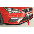 Rieger lipa pod přední nárazník pro Seat Leon FR 5F 3-dvéř. (sc), 5-dvéř., 5-dvéř. (ST/Combi) po faceliftu, 01/17-, plast ABS lakovaný do černé lesklé barvy