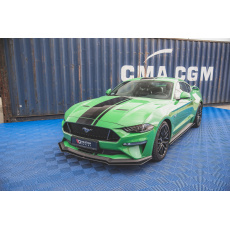 Maxton Design "Street Pro" spoiler pod přední nárazník ver.1 pro Ford Mustang MK6 GT Facelift, plast ABS bez povrchové úpravy, s červenou linkou