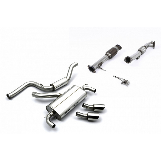 Milltek Sport výfukový systém Turbo-back vč. Hi-Flow sportovního katalyzátoru Road System s rezonátorem pro Ford Focus MK2 RS 2.5T 305PS 2009-2010