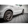 Maxton Design difuzory pod boční prahy pro Audi Q3 8U Facelift S-Line, černý lesklý plast ABS