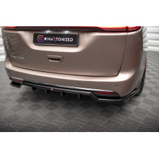 Maxton Design středový spoiler pod zadní nárazník s žebrováním pro Chrysler Pacifica Mk2, černý lesklý plast ABS