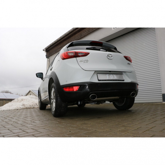 Fox Sportauspuff koncový tlumič výfuku s koncovkou 115x85 Typ 32 na obou stranách pro Mazda CX3 2015- s motorem 2.0 Fox Sportauspuff koncový tlumič výfuku s koncovkou 115x85 Typ 32 na obou stranách pro Mazda CX3 2015- s motorem 2.0