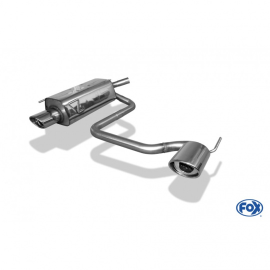 Fox Sportauspuff koncový tlumič výfuku s koncovkou 115x85 Typ 33 na obou stranách pro Opel Tigra B s motorem 1.3 CDTI, 1.4, 1.8