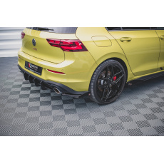 Maxton Design "Racing durability" difuzory pod zad. nárazník s křidélky pro Volkswagen Golf GTI Mk8, plast ABS bez povrchové úpravy, Clubsport, s červenou linkou
