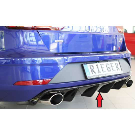 Rieger vložka zadního nárazníku pro Seat Leon Cupra 5F 5-dvéř. (ST/Combi), plast ABS lakovaný do černé lesklé barvy