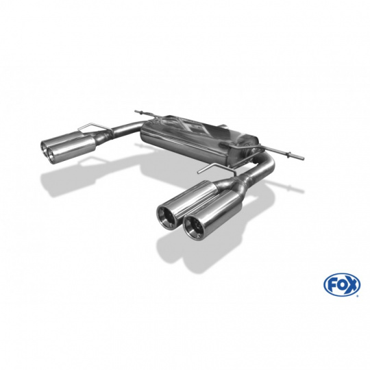 Fox Sportauspuff koncový tlumič výfuku s koncovkou 2x80 Typ 13 na obou stranách pro Volkswagen Eos V6 2006-2011 s motorem 3.2 V6, 3.6 V6